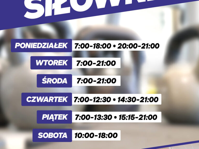 Harmonogram siłowni po feriach